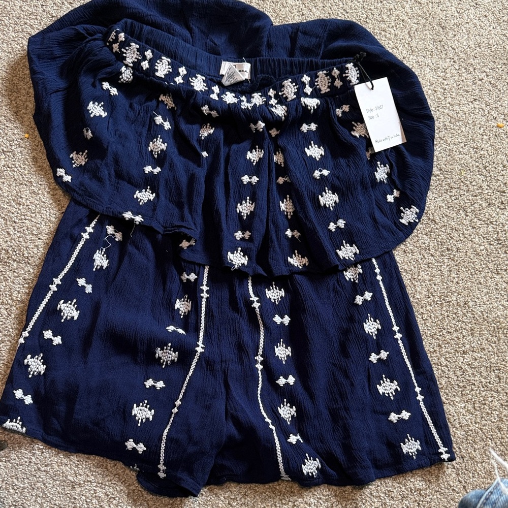 Japna Navy and White Jumpsuit